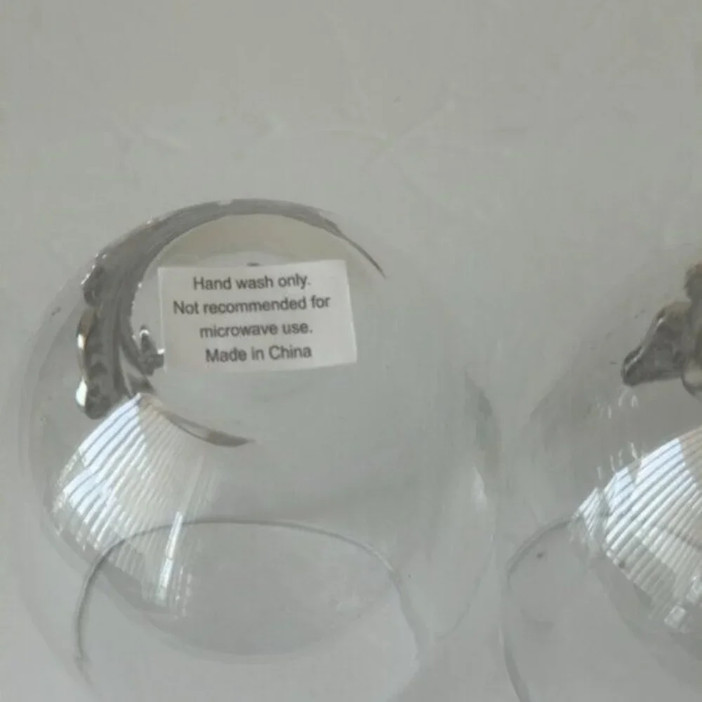 RACHEL ZOE 2 pc Jewel stemless wine glasses W gem and rhinestone butterfly
